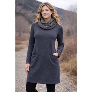 Nau Womens Dress Sz XS Charcoal Gray Wool Blend Knit Pockets Minimalist